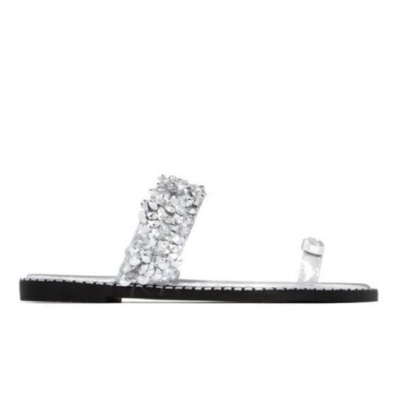 Embellished Lux Slides – Silver - Picture 3 of 5